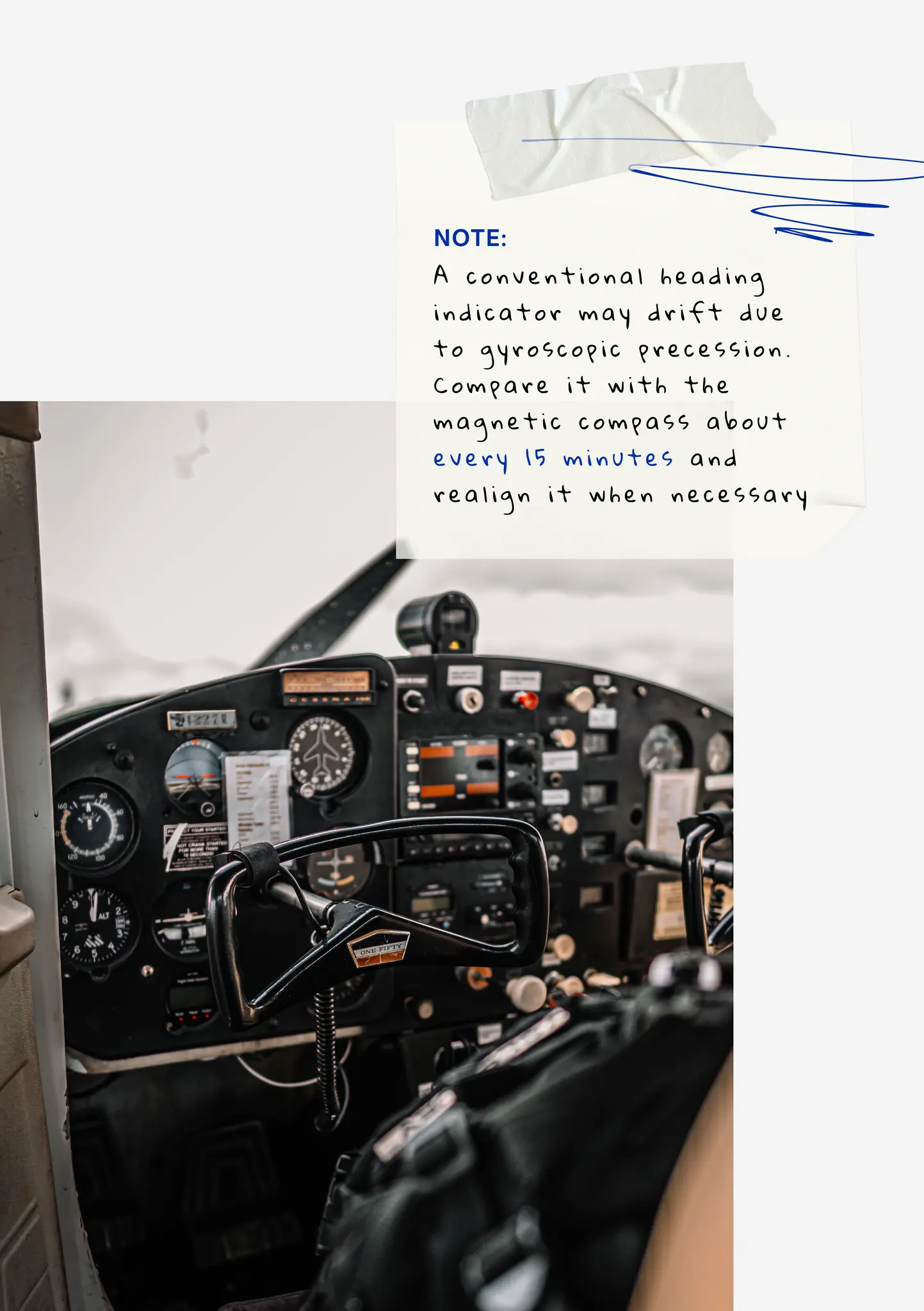 Cessna 172 cockpit and gyroscopic instrument note