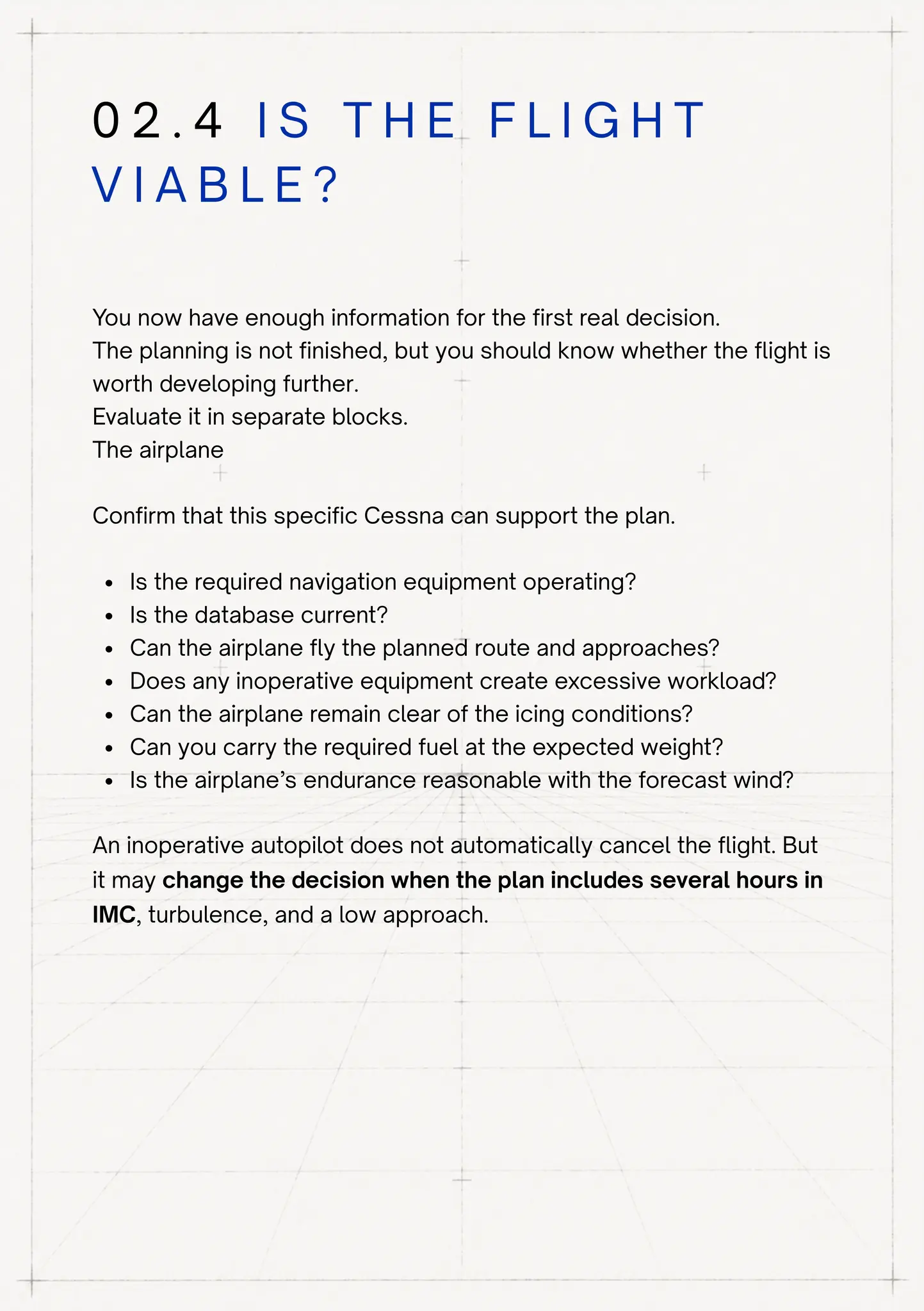 Is the flight viable section from the IFR Mission Kit